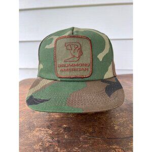 Vintage Drummond American Camouflage Snapback Patch Hat X3